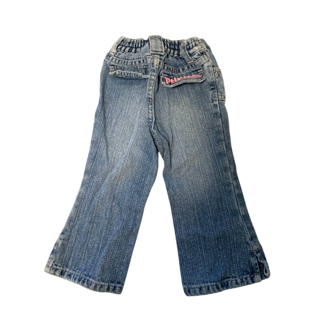 Vintage Y2K Disney Princess Girls Sz 2T Jeans Light Wash Embroidered Flare Leg R - Picture 5 of 5